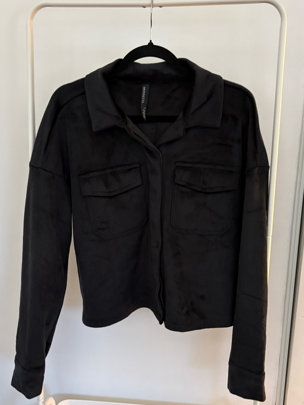 Mondetta | Black Utility Shacket with Front Flap Pockets
